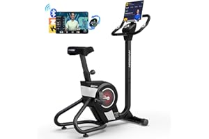 HARISON Exercise Bike for Home Gym with Self-Powered System, Electromagnetic/Magnetic Control Stationary Bikes for Home with 2 in 1 LCD Monitor and Tablet Holder, 350lbs Capacity