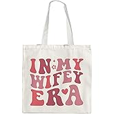 OTOUO Bridal Canvas Tote Bag - Bride & Wifey Gifts for Wedding & Engagement