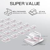 KGROTE 60Pcs Outdoor Light Hooks Adhesive Fairy Clips Small Clear view 2