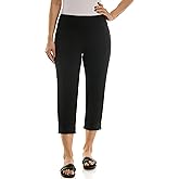 Zac & Rachel Womens Pull on Capri Pant with Lace Fringe Ankle Detail