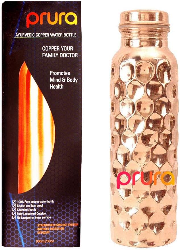 PRURA Copper Water Bottle A Leak Proof Ayurvedic Pure Copper Vessel