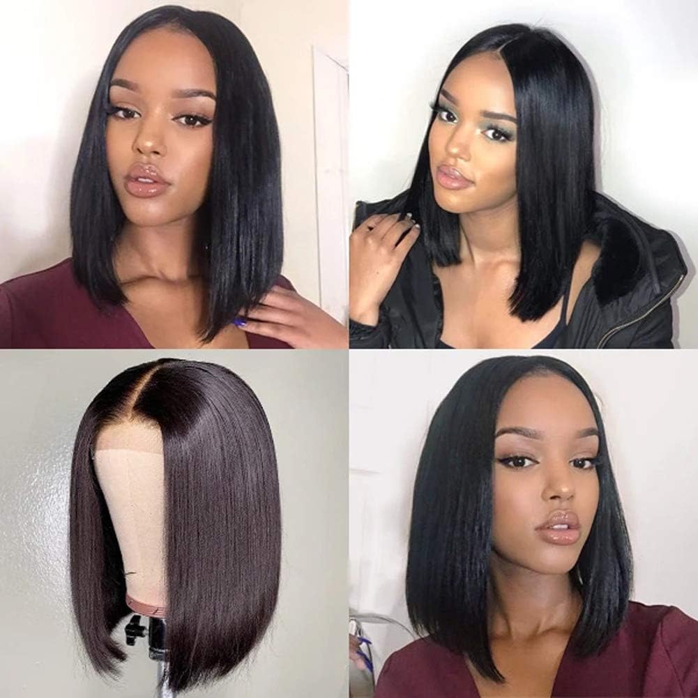 VRZ 13x6 T Part Lace Front Wigs Bob Straight Human Hair Short Wigs for Women Lace Frontal Wigs Pre Plucked with Baby Hair (12 Inch)