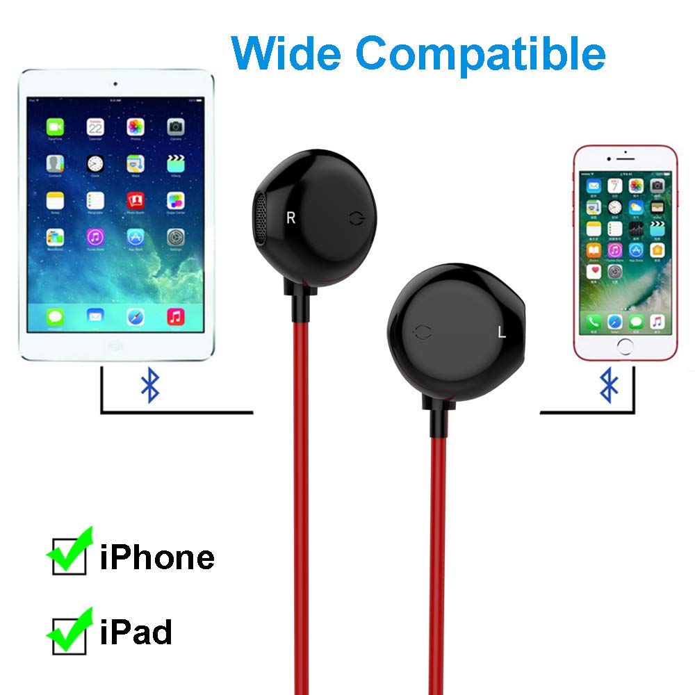 DPKIKO Earphones Earburds Replacement Compatible with iPhone 7/7 Plus / 8 / 8Plus / X,Bluetooth Earbuds Microphone Stereo Headphones Noise Isolating Headset