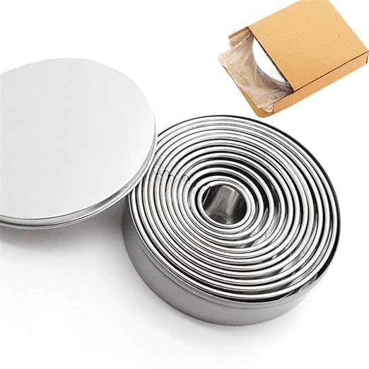 Napravi Rs Muxitrade Emporte Pieces Acier Inoxydable Emporte Pieces Rond Patisserie Pour Les Biscuits 12 Tailles Differentes Les Pates A Sucre Fondant Les Gateaux Emporte Pieces Ustensiles A Patisserie