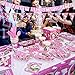 BELLA BAYS Unicorn Party Supplies Pack, Comes Disposable Tableware Birthday Party Decoration Set, Serve 10, All-in-One Value Kit, Perfect Kids. Includes 16 Varieties 126 Pieces