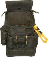 Custom Leathercraft 1524 Black Medium Ziptop Utility Pouch Tape Clip Tool Hook view 5