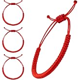 4-Pack Red Bracelets Braided Lucky Cord Bracelet Strap for Women &amp; Man | Adjustable Knot Red String Bracelet Amulet for Protection Good Luck Success Friendship Graduation Birthday Lovers Gift