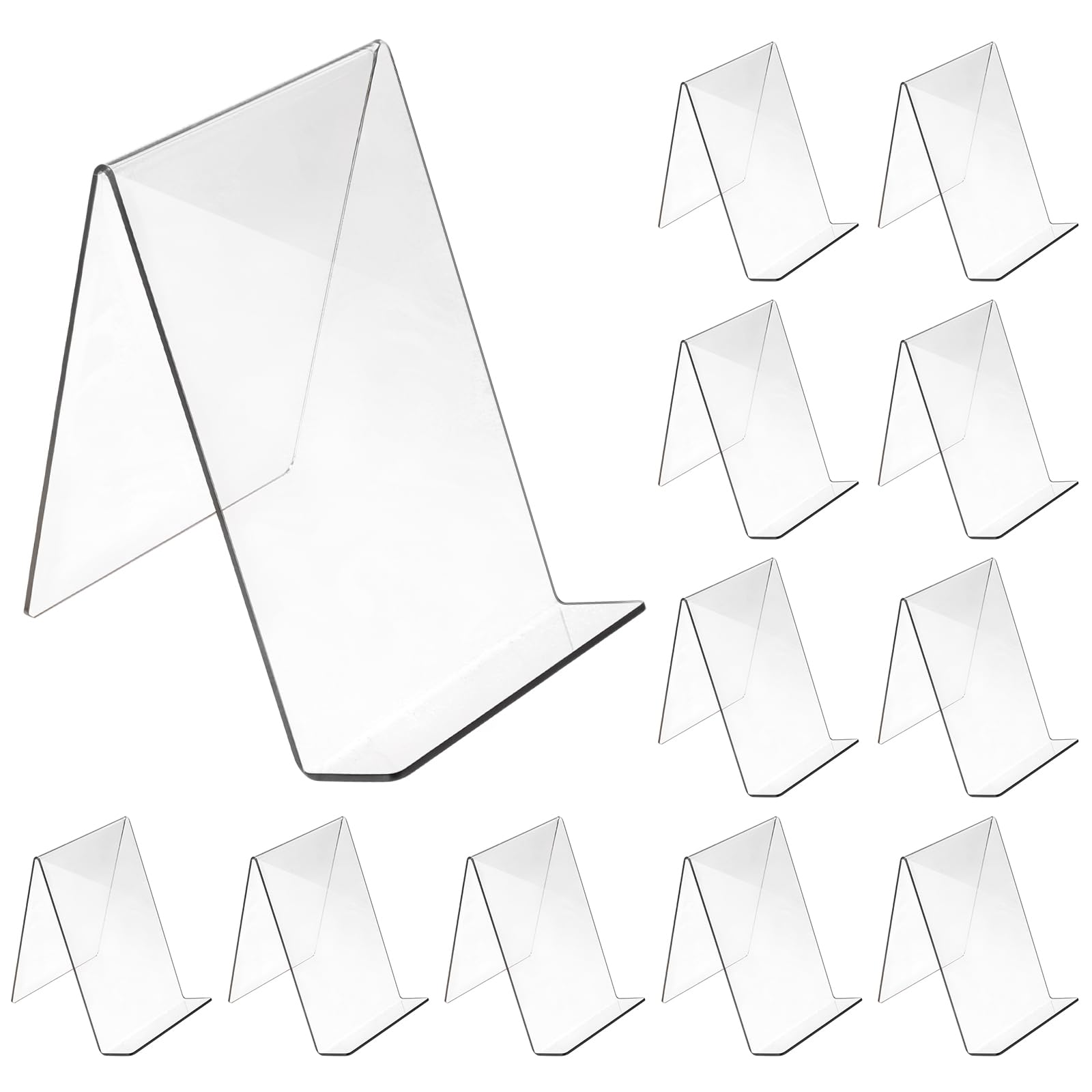 Photo 1 of 12 Pcs 6‘’ x 4‘’ Acrylic Book Stand Display, Clear Acrylic Holder Display Easel, Tablet Holder Displaying for Book Photos, Picture Notebooks, Music Sheets, Artworks, CD