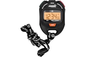 MARATHON Adanac Professional Stopwatch Timer with Digital Backlight Display, Waterproof, Dustproof, Shock Resistant, Black