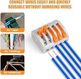 Flintronic 84Pcs Lever-Nut Wire Connectors 2/3/5-Port Compact Electrical view 6
