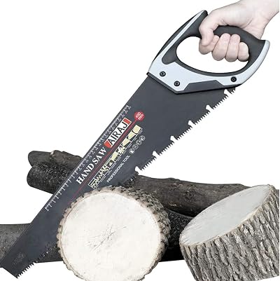 AIRAJ 450mm Pro Hand Saw Pruning Saw Chip-Removing Design for Wood Cutting