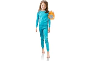 TINFL by Vaenait 4-14 Years Girls Kids Aeroheat Thermal Underwear Base Layers Warm Pajama Fleece Lined Long John Set
