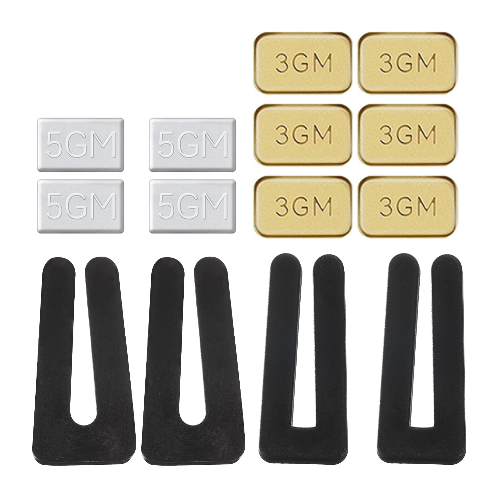 PATIKIL Ceiling Fan Blade Balancing Kit, 4 Sets Include 4Pcs Plastic Balancing Clips and 4Pcs 5G and 6Pcs 3G Weight for Ceiling Fan, Gold Tone/Black/White