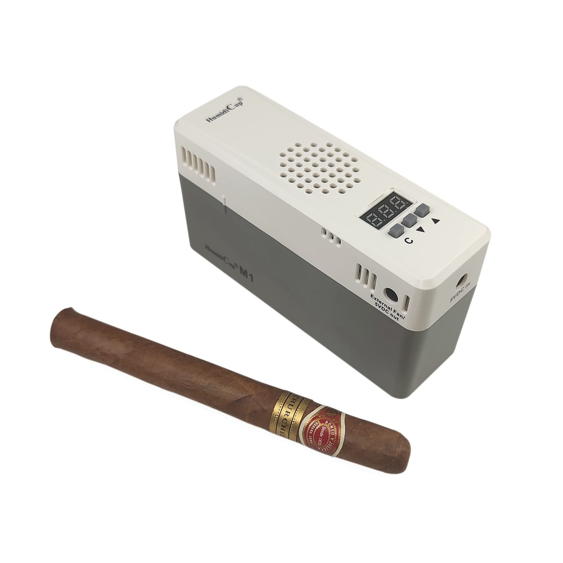 Photo 1 of HumidiCup® M1 Electronic Cigar Humidifier, For 100-300 Cigar Capacity Humidors, 40% to 90% Setting Range, Stable Humidity Control