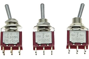 SALECOM ELECTRONICS CO. SALECOM 3X DPDT 3 Position ON Off ON Guitar Mini Toggle Switch Car/Boat Switches