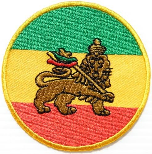 Rasta Lion Of Judah RASTAFARI ETHIOPIAN Reggae Jamaica FlagJacket Shirt T-Shirt Patch Sew Iron on Logo Embroidered Badge Sign Emblem Costume