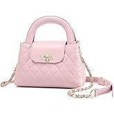 Small Quilted Crossbody Purse for Women, Faux Leather Top Handle Bag with Chain Strap, Elegant Mini Handbag for Daily Use