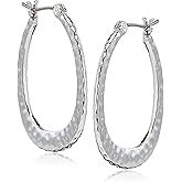 Nine West Women's Small Teardrop Hoop Earrings Silver Tone