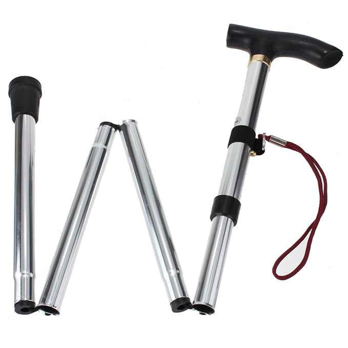 WALKING STICK " FOLDING FOLDABLE LIGHTWEIGHT METAL ADJUSTABLE CANE