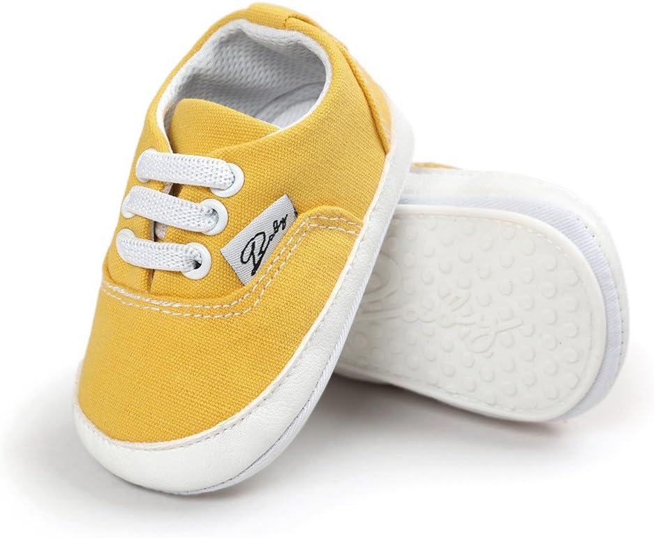 Baby Boys Girls Canvas Toddler Sneaker Anti-Slip First Walkers Fashion Sneaker Shoes 0-18 Months