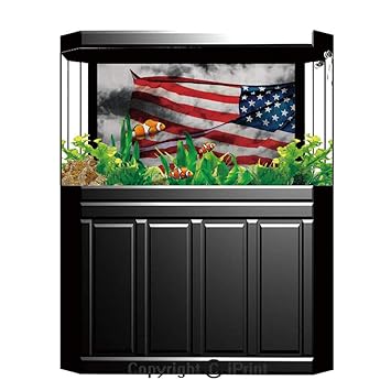 Amazon Com Aquarium Decoration Background American Flag Banner