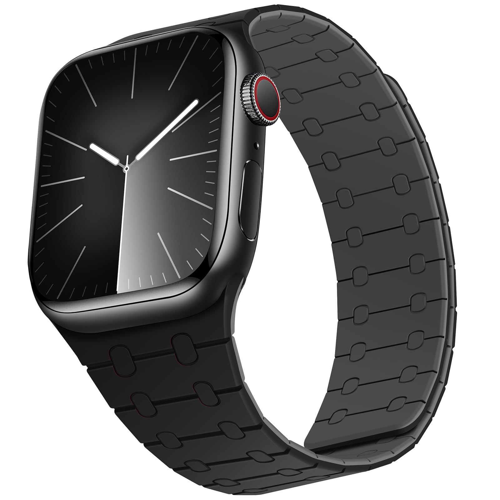 ZZDZZ Compatible with Apple Watch Straps 49mm 46mm 45mm 44mm 42mm 41mm 40mm 38mm, Silicone Magnetic Adjustable Loop Strap for iWatch Ultra3/2/1 Series 11 10 9 SE3 8-1 (41/42/40/38, Black Gray)