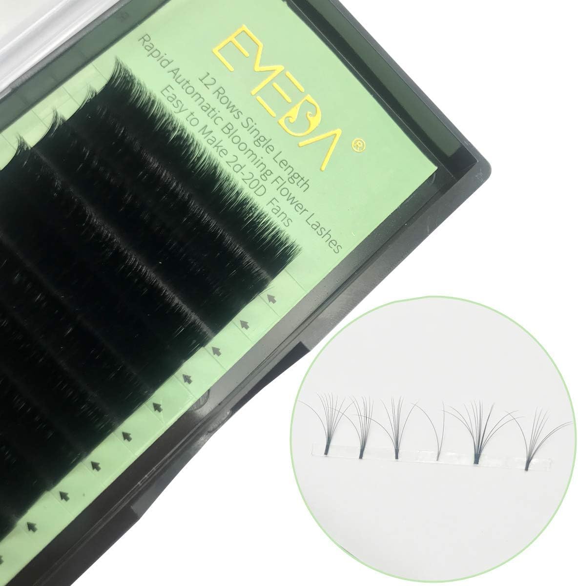 Easy Fan Eyelash Extensions Auto Self Fanning 3D 5D 6D 10D Easy Fan Cluster Automatic Blooming Flower Eye Lash Extension C Curl .07 8-15mm Mixed Tray 0.07 Lashes EMEDA(C 0.07 Mix) - Image 4