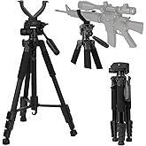 Higoo Rifle Shooting Rest Tripod with V Yoke Bracket V Shaped Gun Rack for Hunting,Aluminum Construction