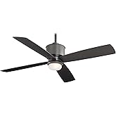 MINKA-AIRE F734L-SI Strata 52" Outdoor Ceiling Fan with LED Lights & Remote, Smoked Iron