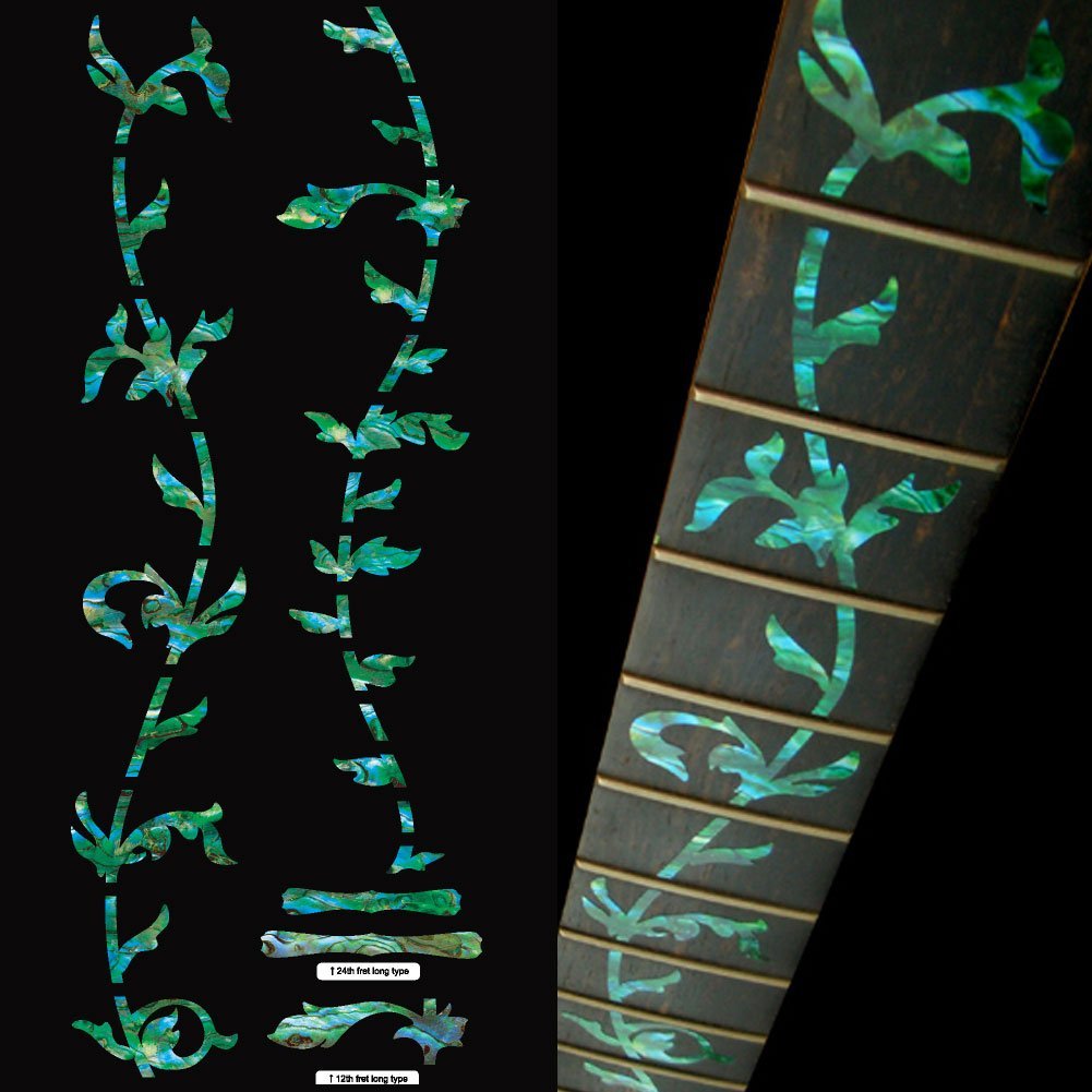 Inlay Sticker Fret Markers for Guitars - Tree Of Life - Abalone Green, FT-050TG-GR