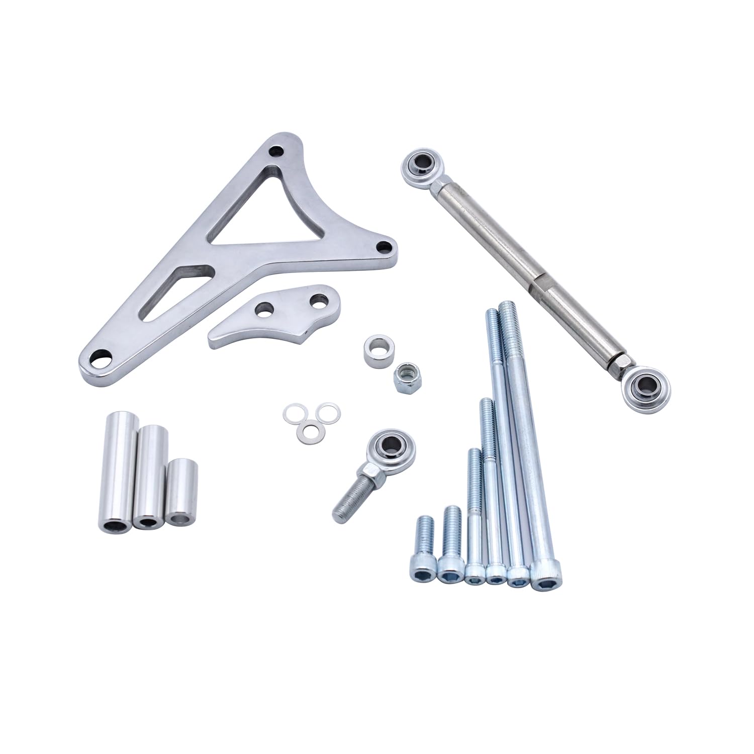 Photo 1 of 1 Set SHLPDFM Chrome Polished Aluminum Alternator Bracket Fits for Ford 5.8L 351W 1982-1992