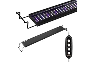 GLOWRIUM Aquarium Light, LED Freshwater Fish Tank Light with Timer, Full Spectrum Planted Aquarium Grow Lights with Daylight/Moonlight Mode, Brightness Adjustable, Auto On/Off (12-17 in)