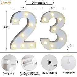 Pooqla Decorative Led Light Up Number