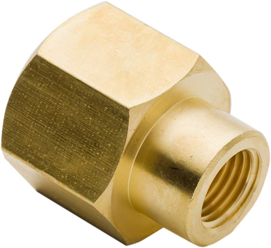 transkoot 2 pcs Brass Coupling Reducer with NPT Female Thread 3/8" x 1/4",Brass Pipe Tube Fitting