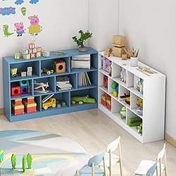 IOTXY Open Shelf Low Bookcase - Wooden 3-Tier Floor