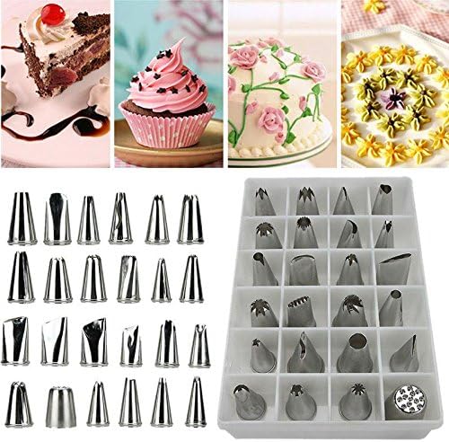 24 PCS Icing Piping Nozzles Pastry Tips Cake Sugarcraft Decorating Tool Set