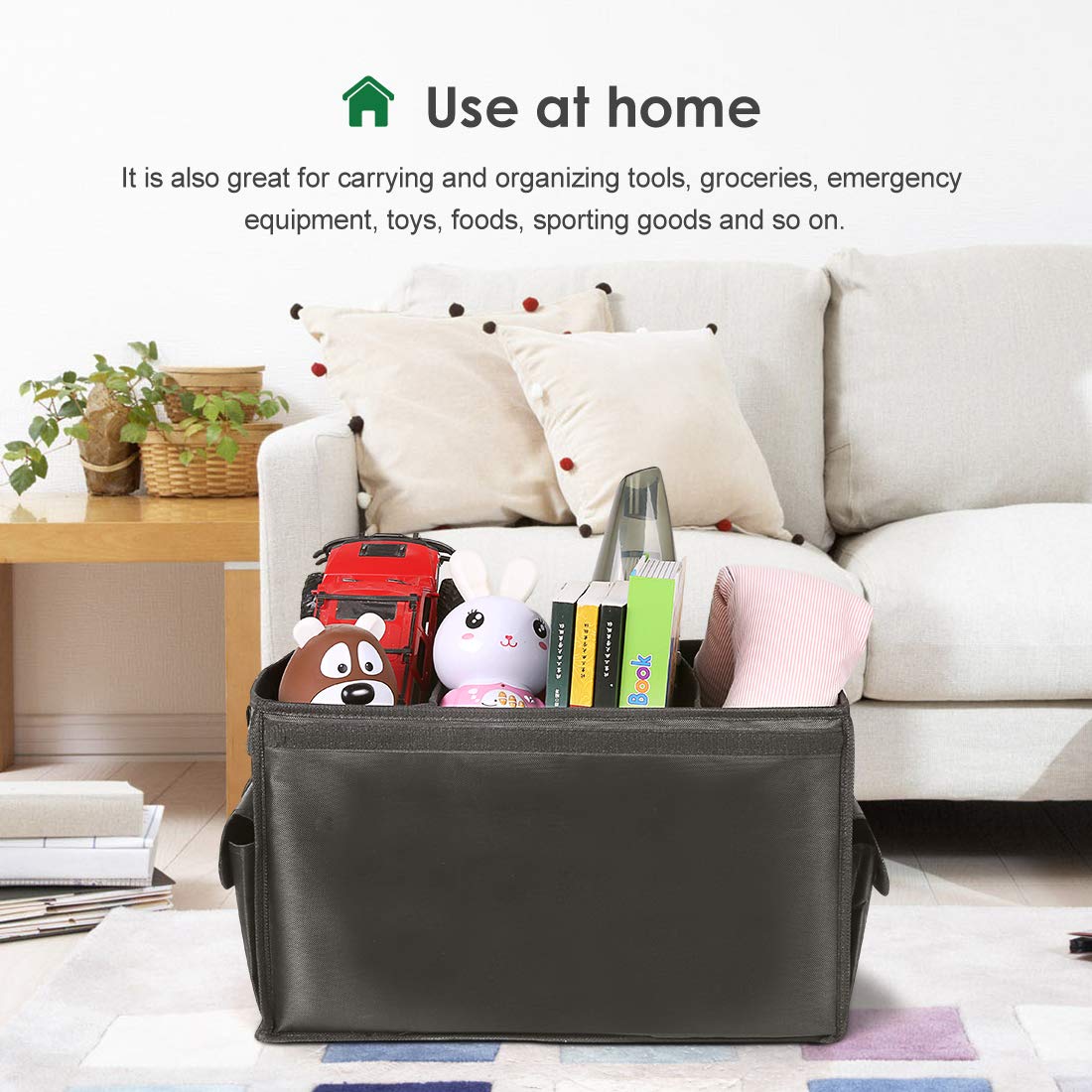 Accesorios para coche SUV Arkmiido Organizador Maletero Coche con Tapa