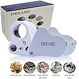 DREAME 30X 60X LED Lighted Illuminated Jewelers Eye Loupe Jewelry Magnifier for Gems Jewelry Rocks Stamps Coins Watches Hobbies Antiques Models Photos