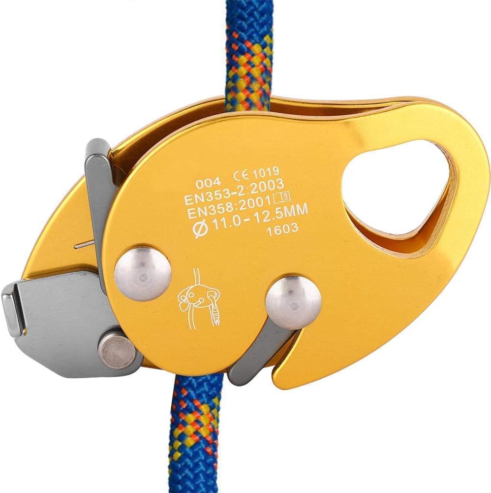 Alomejor Climbing Descender Self-Braking Stop Climbing Rope Grab Stopper Peak Gear for Mountaineering : Sports & Outdoors