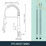 FORIOUS Kitchen Tap Spring Kitchen Sink Mixer High Arc 360° 2 Spray Chrome view 6