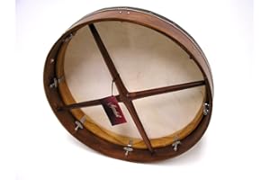 MID-EAST ROOSEBECK TUNABLE SHEESHAM BODHRAN CROSS-BAR SOFT NATURAL HEAD 18-BY-3.5-INCH