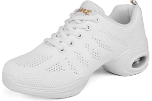 DWBH Dance Sneakers Women's Breathable Air Cushion with Split Sole Athletic Walking Dance Shoe