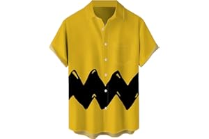 ECOSUNNY Hawaiian Bowling Shirts for Men Short Sleeve Printed Regular Fit Summer Beach Casual Button Down Aloha Shirts