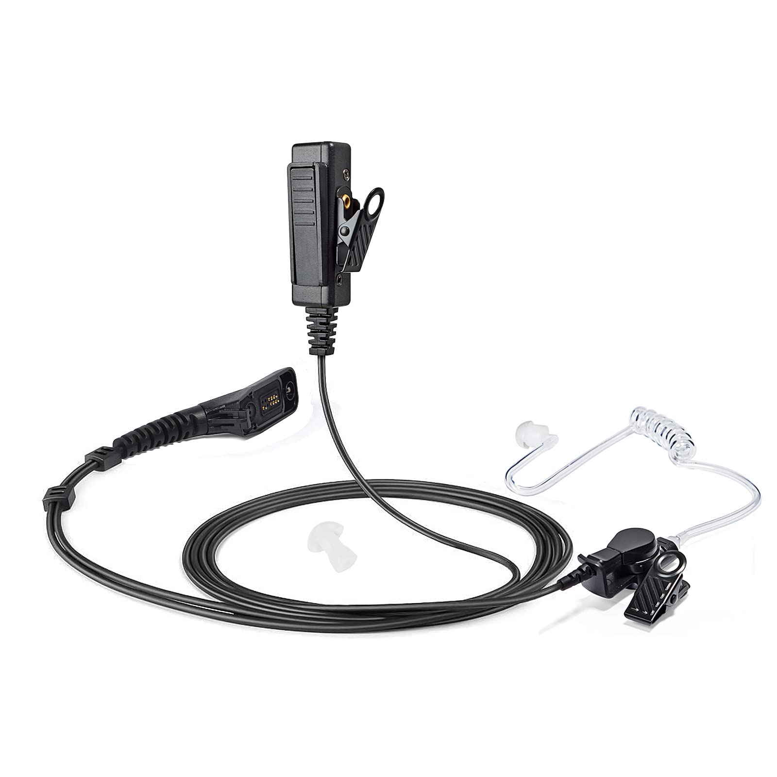 UAYESOK Walkie Talkie Headset Covert Security Radio Earpiece with Big PTT Mic for Motorola DP4400 DP3400 DP3400e DP4600e DP4800 DP4801e XPR6350 XPR6550 with Air Acoustic Tube 2 Way Radio Accessories