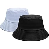 PFFY 2 Packs Bucket Hat for Women Men Cotton Hats Sun Beach Fishing Cap