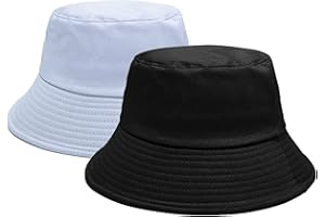 PFFY 2 Packs Bucket Hat for Women Men Cotton Hats Sun Beach Fishing Cap