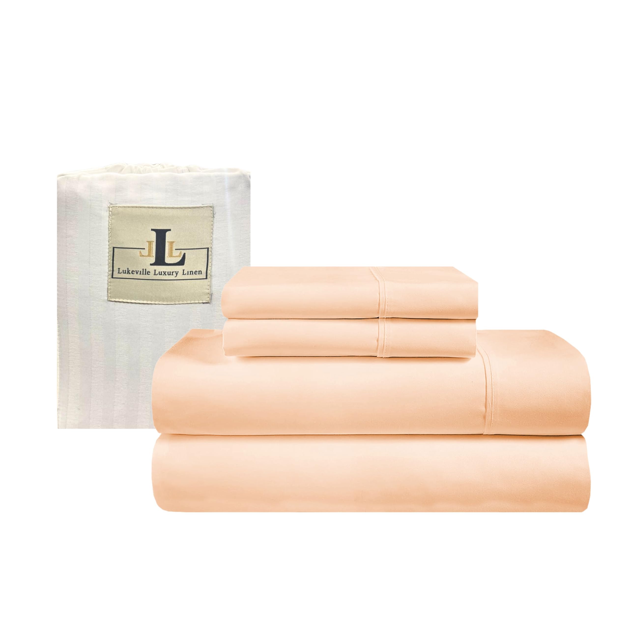 Photo 1 of Lukeville Luxury Linen Twin XL Size Bed Sheets - Softest 100% Cotton 4PC Sheet Set,Sateen Bedding -500 Thread Count- Comfy,Breathable and Cooling Sheets,Deep Pockets Fits Upto 16" Deep Mattress- Blush