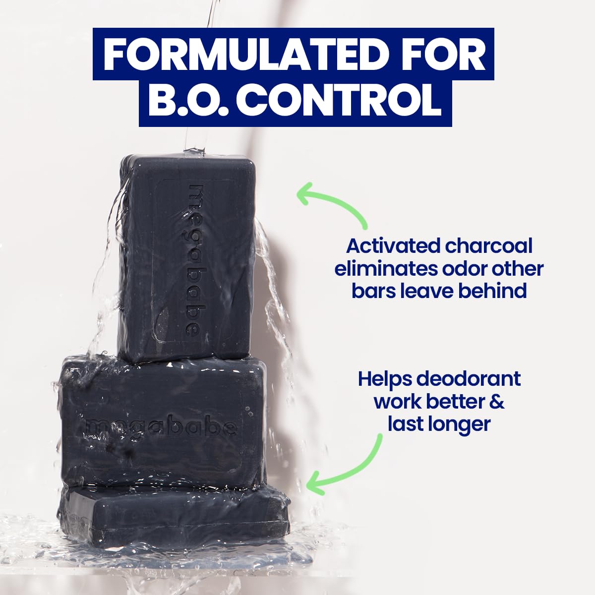 Megababe Underarm Bar Soap - Space Bar | With Detoxifying Charcoal for Odor Control | 4.5 oz