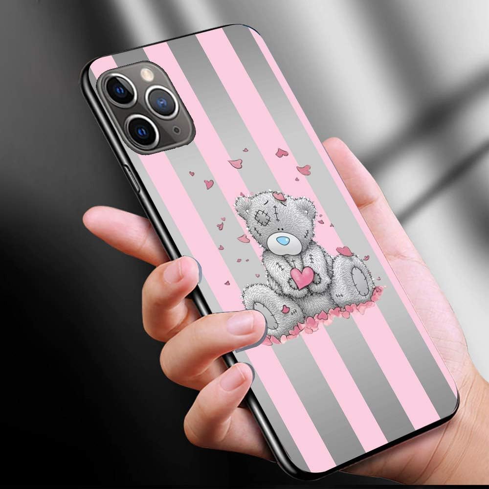Tempered Glass Case Print Cute Teddy Bear for iPhone 11 Pro Max, Birthday Gift for Your Friend, Your Wife/Husband, Your mom/dad …