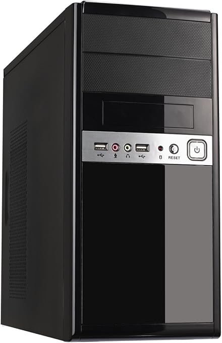 CiT 1016 Boîtier PC Micro ATX avec Alimentation 500 W Noir Brillant ...
